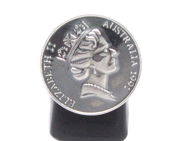 日本925純銀英女皇頭硬幣戒指