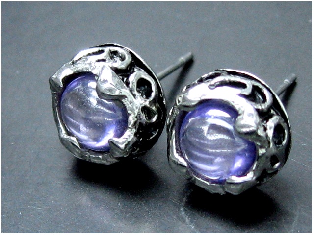 日本925純銀紫水晶耳環